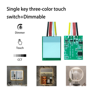 HAJUNE 12V Sensor táctil inteligente detrás del espejo Interruptor de espejo de baño Atenuación de tres colores Atenuación infinita 24W Potencia Uso en el Hotel - Product Image 2