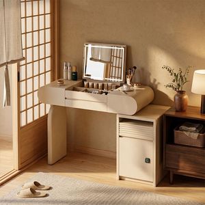 Home Furniture Wooden Makeup <strong>Vanities</strong> Dresser Bedroom <strong>Vanity</strong> Storage Girls White Dressing Table <strong>with</strong> Lights Mirror and <strong>Chairs</strong> - Product Image 2