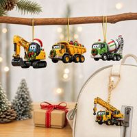 Calendrier de l'Avent Véhicules de Construction – Compte à rebours 24 Jours – Ornements Suspendus en Acrylique – Pendentif de Noël – Cadeau Surprise de Fêtes