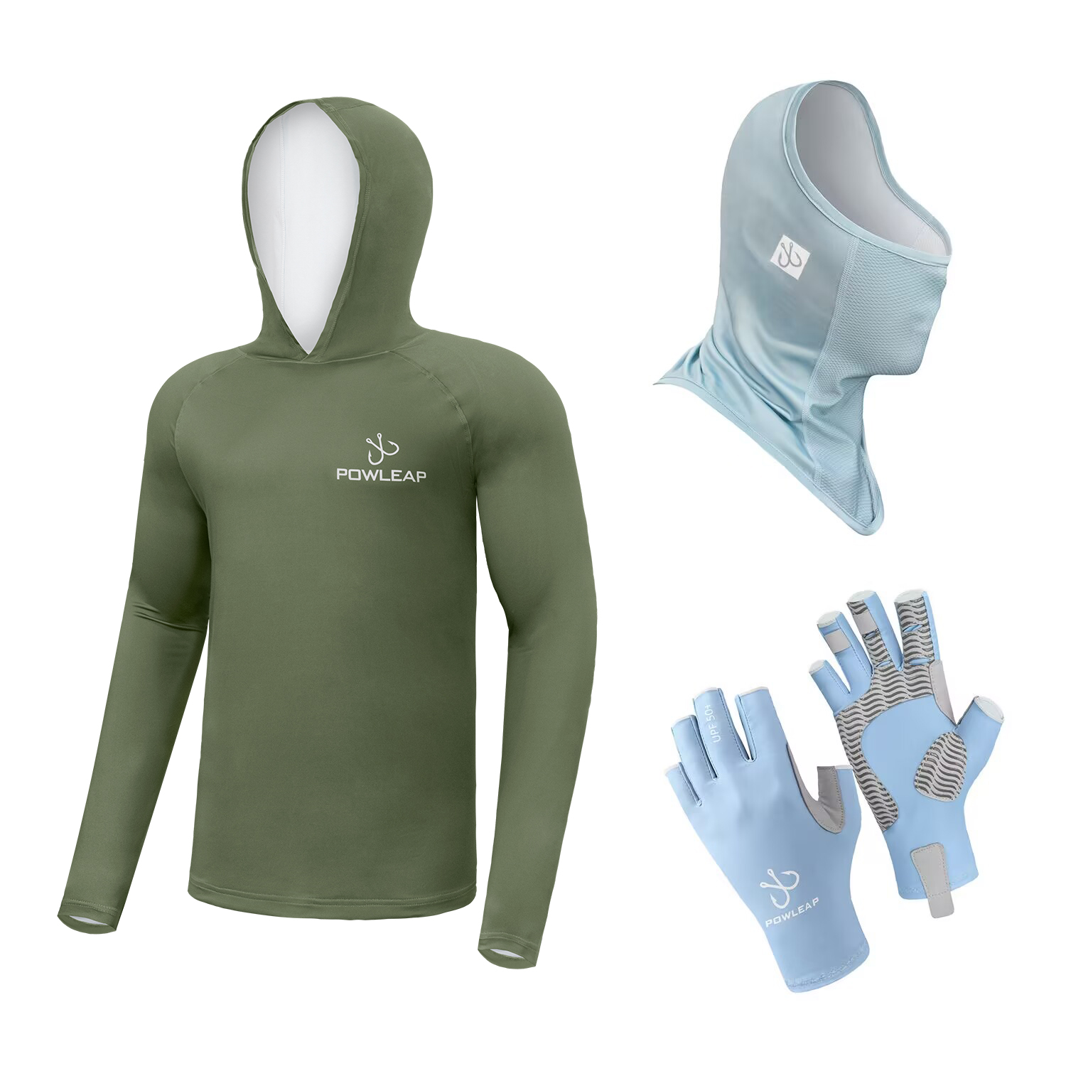 COOrun Camicia Con Cappuccio Da Uomo UPF 50 - Manica Lunga, Protezione Solare, Maschera, Pesca E Outdoor