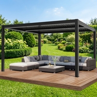 Pergola rétractable en aluminium imperméable pour l'extérieur avec toit ouvrant à lamelles en PVC, gazebo pare-soleil pour jardin