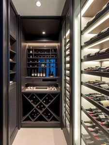 Armoire à vin intégrée de style minimaliste personnalisé, design élégant avec étagères ouvertes, armoire murale pour les intérieurs modernes de la maison, salon - Product Image 6