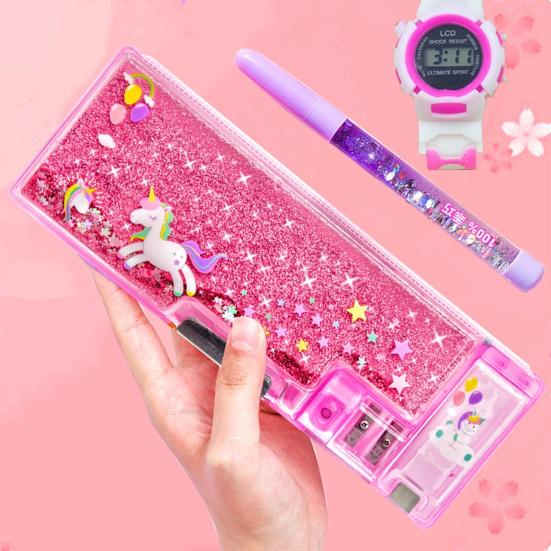 Пенал INS Wind, многофункциональный пенал с сыпучим песком, студенческий многофункциональный пенал, пенал