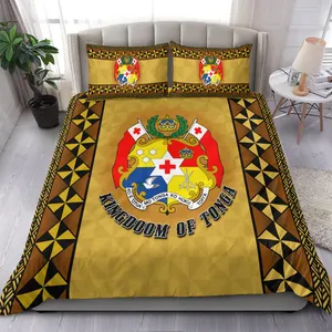 Individuelles polynesisches Tonga-Bettwäsche-Set Königreich Tonga Muster Königgröße-Beistellteil-Set Luxus-Bettwäsche