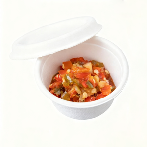 Coppette per Salse Ecologiche Monouso in Bagassa Rotonde da 1oz con Coperchio Adatte al <span class=keywords><strong>Microonde</strong></span> - Product Image 6