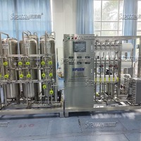 Équipement de traitement de l'eau par osmose inverse motorisé à commande PLC en acier inoxydable à une étape, filtre haute précision 500L/heure