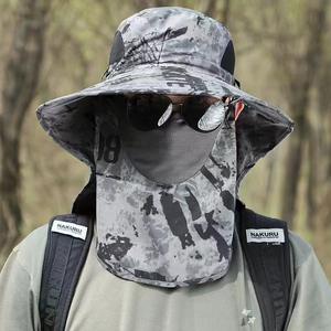 Chapeau de soleil pour <span class=keywords><strong>homme</strong></span>, été/hiver, camouflage, détachable, respirant, protection solaire, pour la cueillette du thé, l'escalade, la pêche - Product Image 1
