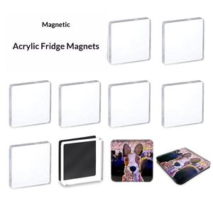 Wholesale Clear Fridge Magnet Clear Printing <b>Square</b> Durable <b>Frame</b> <b>Picture</b> Holder Acrylic Fridge Magnet for Promotion Gift - Product Image 1