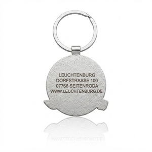 Portachiavi Rotondo con Paesaggio Urbano, Ciondolo in Metallo 3D con Castello Tedesco in Rilievo, Souvenir di Viaggio <span class=keywords><strong>Leuchtenburg</strong></span> 800 Anni - Product Image 2