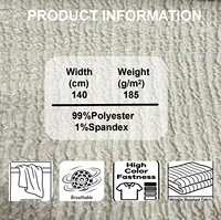 Tissu Crêpe Ondulé Creux en Polyester Spandex 185 GSM, Résistant aux Plis, Texturé, Léger pour Robe, Jupe, Haut, Rideau, Sac