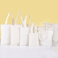 Vente en gros de sacs de rangement personnalisés avec emballage simple sacs fourre-tout en toile de coton vierge sublimation avec logo personnalisé