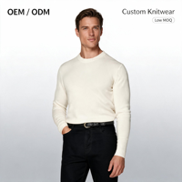 Pull en maille fin pour homme, anti-rides, anti-rétrécissement, chaud, motif coréen, en cachemire et soie, avec logo personnalisé sur le devant, collection automne