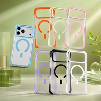 Protection d'angle renforcée transparente minimaliste pour coque de téléphone magnétique iPhone