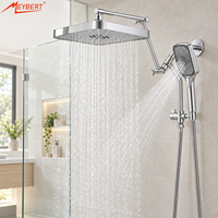 Colonne de douche carrée 10 pouces en acier inoxydable pour le marché américain, système à entrée unique avec cartouche céramique et douchette à main