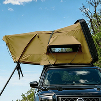 Tente de toit de voiture pour 2 personnes en tissu imperméable de haute qualité PU3000mm, ouverture latérale, coque rigide en ABS