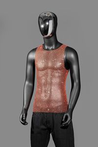 King Mcgreen Star Rhinestone Tank Tops Hombres Sexy Tops O Cuello Camisa sin mangas Fishnet <span class=keywords><strong>Chaleco</strong></span> transparente Malla brillante Ropa de fiesta - Product Image 5