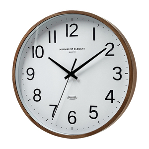 Nuovo orologio da parete in plastica a grana di legno tranquillo alla moda nordico rotondo silenzioso semplice orologio personalizzato produttore - Product Image 2