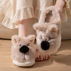 Chaussons d'intérieur les plus populaires en PVC avec fausse fourrure de lapin, pantoufles tendance de haute qualité, neuves - Product Image 1