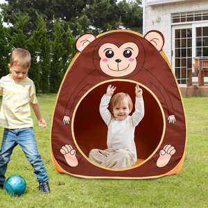 Casita de juegos plegable para niños con diseño de mono marrón, con bolsa de almacenamiento, tienda de campaña para niños pequeños, venta al por mayor - Product Image 2