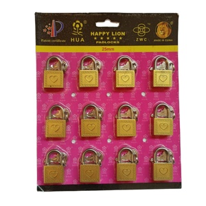 Juego de candado de hierro pintado de latón antirrobo de alta calidad, lado abierto a bajo precio con desbloqueo de llave - Product Image 1