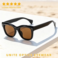 Fabrication de lunettes de soleil OEM, vente en gros, logo personnalisé, marque privée, lunettes de soleil rétro carrées pour hommes, monture en plastique, protection UV400