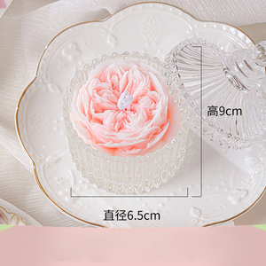 Bán buôn nến thơm sang trọng nến thủy tinh Jar tinh dầu hoa hình dạng hương thơm sáp đậu nành - Product Image 6