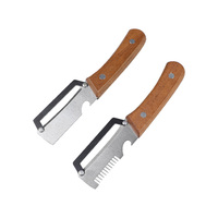 Nieuwe aanwinst: roestvrijstalen multifunctionele tool met houten handvat, bieropener, uienhakselaar, fruit- en groenteschiller voor koken
