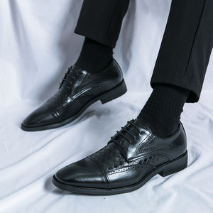 <strong>Blue</strong> black brown color <strong>brogue</strong> business formal wedding dress shoes for <strong>men</strong> - Product Image 5