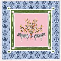 Tapis de jeu silencieux de luxe 33 pouces, style vintage preppy, motif Chinoiserie Pagode Pigeon et Mahjong, avec bordure de couleur superposée