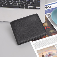 Dompet Pendek Pria Kulit Asli dengan Banyak Slot Kartu, Tempat Kartu Identitas, Penutup SIM, Kantong Koin, Lapisan Nilon Anti Maling