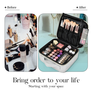 Waterproof PU Leather Beauty Storage <b>Case</b> Multifunctional Travel Cosmetic Bag Customizable Compartments for <b>Makeup</b> Tools - Product Image 4