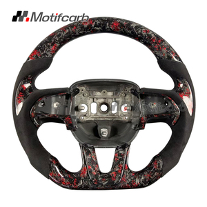 สำหรับ Dodge Charger Challenger hellcat SRT 392 r/t scat Pack GT Daytona 2013-2023พวงมาลัยคาร์บอนไฟเบอร์สีแดงออกแบบได้ตามต้องการ - Product Image 1