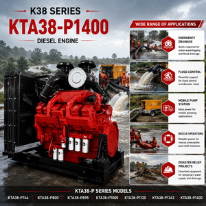 <span class=keywords><strong>Moteur</strong></span> diesel industriel KTA38-P1400, 37,7 L, 12 cylindres, 940 kW, 1800 tr/min, groupe électrogène pour pompe à eau, pour station de drainage d'urgence - Product Image 2