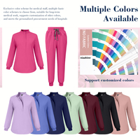 NiaaHinn Ensemble de tenues médicales chirurgicales et hospitalières, style jogger avec fermeture éclair, respirant, en polyester, rayonne et élasthanne, personnalisable, nouveau style