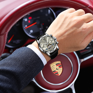 Reloj de Pulsera Automático de Lujo para Hombre Poedagar 1418, Reloj Mecánico de Cuero con Tourbillon Hueco - Product Image 5