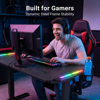Table de jeu AOR E-sports avec plateau en fibre de carbone, éclairage d'ambiance RGB, mémoire 3 vitesses, vente en gros usine