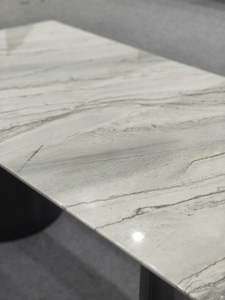 Mesa de comedor de mármol blanco Calacatta ovalada personalizada, muebles de piedra de lujo para casas, hoteles, diseño de mármol elegante Premium - Product Image 2