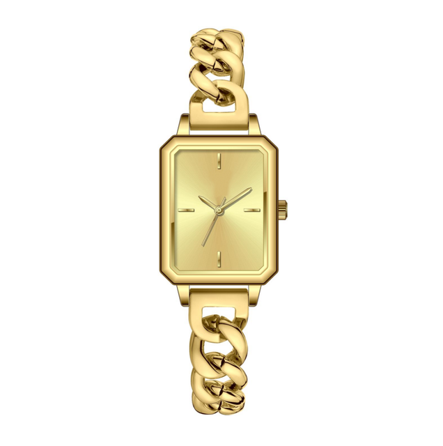 Luxury square Women's Wristwatch with Stainless Steel Chain