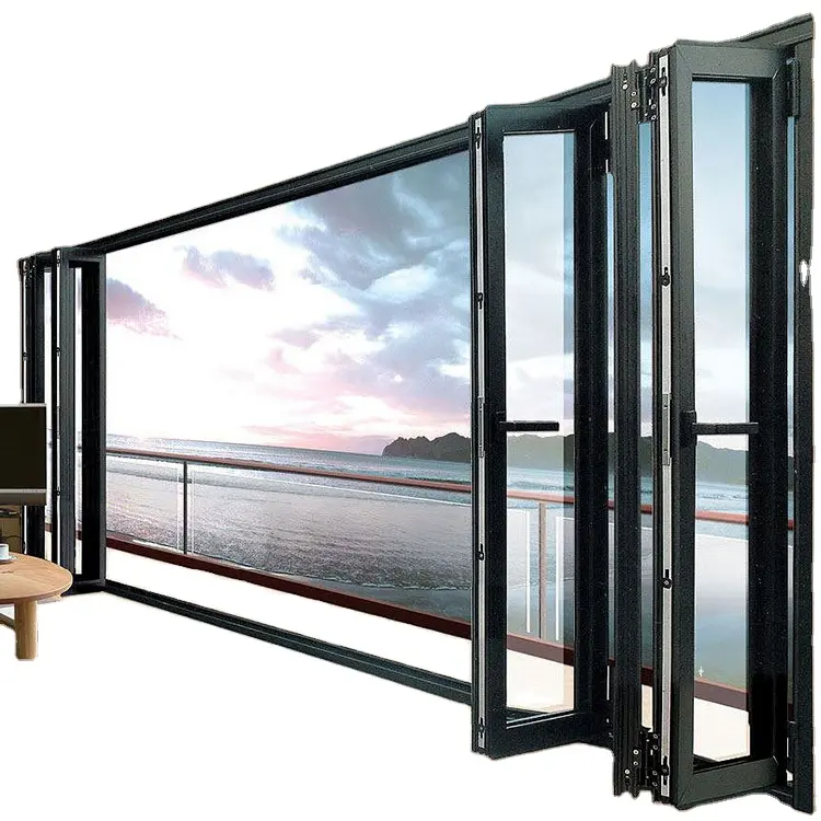 Aluminium bifold doors trade bi folding double glass doors for Villa