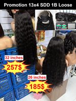 Promoción: Pelucas de Cabello Virgen Natural Doble Trama, Lisas y Onduladas, con Encaje Completo 13x4, de 26 y 32 Pulgadas, de Alta Calidad, 320g