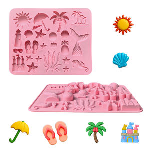 Molde de Silicona con Temática de Playa de Verano <span class=keywords><strong>para</strong></span> Manualidades con Resina, Elaboración de Chocolate, Jabón, Moldes de Dulces de Chocolate <span class=keywords><strong>para</strong></span> Decoración de Pasteles - Product Image 2