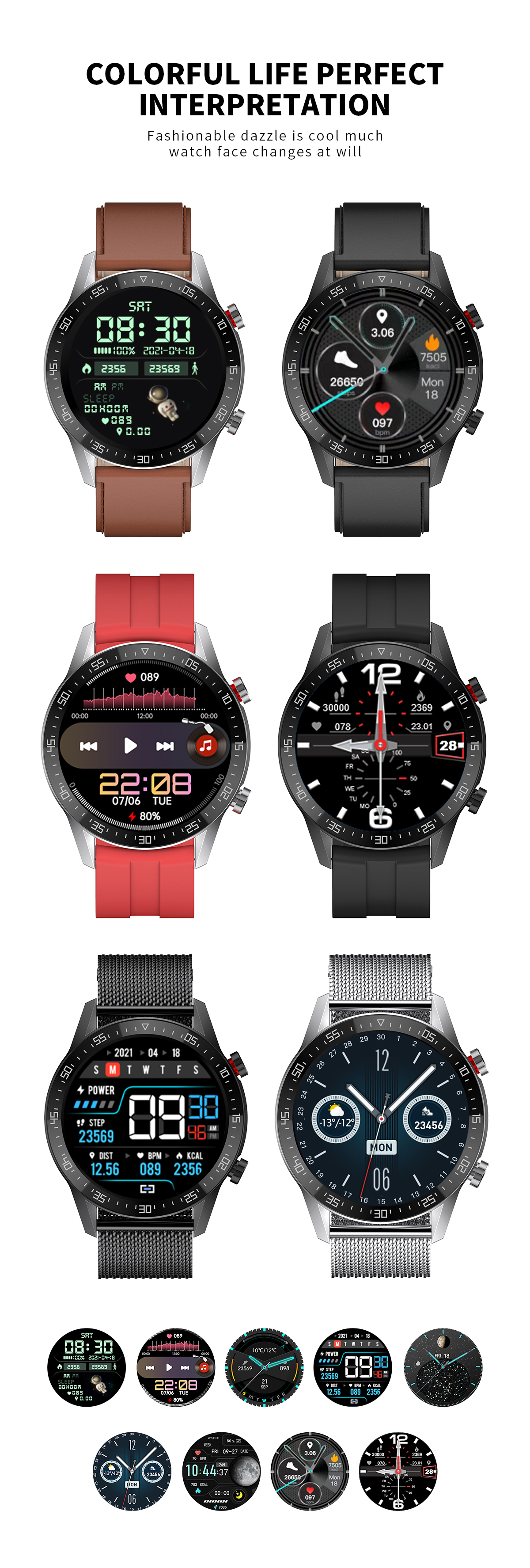 Hot selling product SK7 plus 1.3 HD Screen IP68 Waterproof BT Calling round watch ECG monitoring AI intelligent speech PK L21