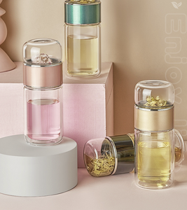 500mlTea Séparation Tasse En Verre Sports <span class=keywords><strong>De</strong></span> Plein Air Bouteille À Boire Voyage Verre Thé Et <span class=keywords><strong>Eau</strong></span> Séparation Bouteille D'<span class=keywords><strong>eau</strong></span> avec Infuseur À Thé - Product Image 2