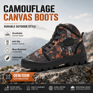 Bottes de randonnée montantes camouflage pour hommes, imperméables, antidérapantes, respirantes et légères, vente en gros d'usine, OEM - Product Image 1