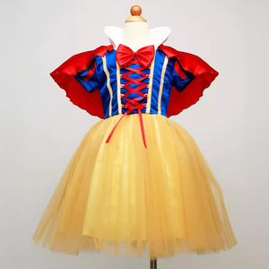 Vestido de Blancanieves para niñas, disfraz de tutú, vestido de actuación, corte en A, satén, fibra de poliéster, verano 2017 - Product Image 1