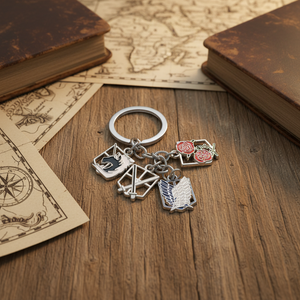 Porte-clés en métal Anime L'Attaque des Titans <span class=keywords><strong>Eren</strong></span> Jaeger, pendentif, breloque pour sac à dos, cadeau pour les fans - Product Image 1