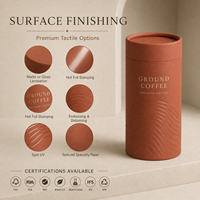 Empaque de Tubo de Papel de Grado Alimenticio Personalizado, Caja Cilíndrica de Kraft OEM para Café, Té y Alimentos Secos, Certificación FSC y BRC