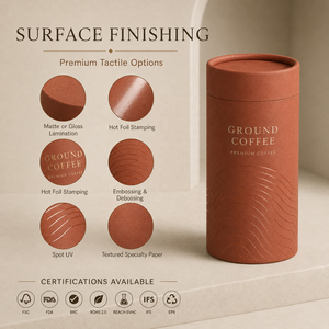 Emballage en tube de papier de qualité alimentaire personnalisé, boîte cylindrique en kraft OEM pour café, thé, aliments secs, certifiée FSC BRC - Product Image 4