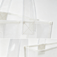 Sac fourre-tout transparent en PVC approuvé pour les stades, sac de plage imperméable avec fermeture éclair, logo personnalisé