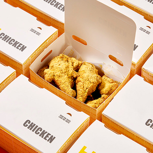 Carta personalizzata Fast Food pollo fritto tira fuori scatole di hamburger cartone patatine fritte con frittura di pollo ala di pollo scatola di imballaggio di carta - Product Image 1